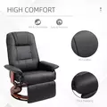 HOMCOM Reclining Swivel Chair, with Footrest - Black - 6