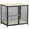 PawHut Dog Cage Side Table, with Cushion, for Small and Medium Dogs - 1