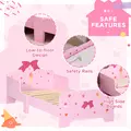 ZONEKIZ Princess-Themed Kids Toddler Bed w/ Cute Patterns, Safety Rails, for Ages 3-6 Years - Pink - 5