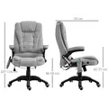 Vinsetto Office Chair, Ergonomic Fabric Desk Chair with 6-Point Massage and Back Heated, Arms, Lumbar Support, Light Grey - 3