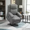 HOMCOM Riser and Recliner Chair with Massage, Power Lift Recliner Chair for Elderly with Remote Control, Extended Footrest, Dual Side Pockets, Overstuffed Electric Reclining Armchair, Grey - 2
