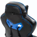 Vinsetto Faux Leather Reclining Gaming Chair, with Footrest - Blue/Black - 8