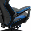 Vinsetto Faux Leather Reclining Gaming Chair, with Footrest - Blue/Black - 9