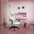 Vinsetto Computer Gaming Chair, Racing Desk Chair with Lumbar Support and Footrest, PU Leather Gamer Chair with Headrest and Swivel Wheels for Home, Pink - 2