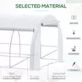 Outsunny 6 x 3 x 2 m Polytunnel Greenhouse with Roll-up Side Walls, Walk-in Grow House Tent with Steel Frame, Reinforced Cover, Zipped Door and 12 Mesh Windows for Garden, White - 5