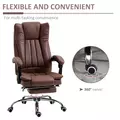 Vinsetto Home Office Chair Microfibre Desk Chair with Reclining Function Armrests Swivel Wheels Footrest Brown - 6