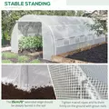 Outsunny 6 x 3 x 2 m Polytunnel Greenhouse with Roll-up Side Walls, Walk-in Grow House Tent with Steel Frame, Reinforced Cover, Zipped Door and 12 Mesh Windows for Garden, White - 6