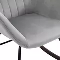 HOMCOM Rocking Chair Reading Accent Armchair with Steel Frame Sponge Padded for Living Room, Dining Room, Office, Balcony, Grey and Black - 8