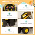 HOMCOM Ride on Tractor, CAT Licensed Kids Ride On Digger Excavator, Construction Toy Car with Adjustable Bucket, Horn, for Ages 1.5-3 Years - 7