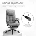 Vinsetto Office Chair with Footrest Ergonomic Office Chair with Armrests Lumber Support and Headrest Light Grey - 4
