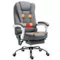 Vinsetto Heated 6 Points Vibration Massage Executive Office Chair Adjustable Swivel Ergonomic High Back Desk Chair Recliner with Footrest Grey - 1