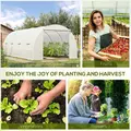 Outsunny 6 x 3 x 2 m Polytunnel Greenhouse, Walk in Polytunnel Tent with Metal Frame, Zippered Door and 8 Windows for Garden and Backyard, White - 7