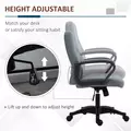 Vinsetto Office Chair, Fabric Desk Chair Mid Back Work Study Chair with Massage Lumbar Support, Adjustable Height and Swivel Wheels, Grey - 5