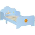 ZONEKIZ Space Themed Toddler Bed, Kids Bedroom Furniture, with Safety Rails - Blue - 1