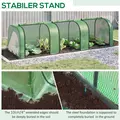 Outsunny Mini Greenhouse, Small Polytunnel Green House with Zipped Doors, Steel Frame for Garden Backyard, 295 x 100 x 80cm, Green - 5
