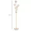 HOMCOM Crystal Floor Lamps for Living Room Bedroom with 5 Light, Modern Upright Standing Lamp, 34x25x156cm, Gold Tone - 3