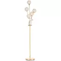 HOMCOM Crystal Floor Lamps for Living Room Bedroom with 5 Light, Modern Upright Standing Lamp, 34x25x156cm, Gold Tone - 1