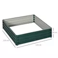 Outsunny Square Raised Garden Bed Box with Weatherized Steel Frame for Vegetables, Flowers, & Herbs, 120 x 120 x 30cm, Green - 3