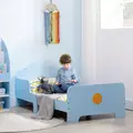 ZONEKIZ Space Themed Toddler Bed, Kids Bedroom Furniture, with Safety Rails - Blue - 2