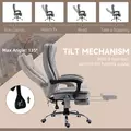 Vinsetto Office Chair with Massage and Heat, Microfibre Reclining Computer Desk Chair with Footrest and Adjustable Height, Swivel Wheels for Home Office, Grey - 6