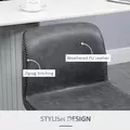 HOMCOM Bar Stools Set of 2, PU Leather Barstools with Backrest and Footrest for Kitchen, Counter, Breakfast Bar, Dark Grey - 7