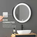 kleankin Round LED Bathroom Mirror, Dimmable Lighted Wall-Mounted Mirror with 3 Temperature Colours, Memory Function, Hardwired - 7