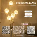 HOMCOM Crystal Floor Lamps for Living Room Bedroom with 5 Light, Modern Upright Standing Lamp, 34x25x156cm, Gold Tone - 4