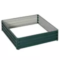 Outsunny Square Raised Garden Bed Box with Weatherized Steel Frame for Vegetables, Flowers, & Herbs, 120 x 120 x 30cm, Green - 1