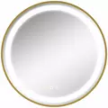 kleankin Round LED Bathroom Mirror, Dimmable Lighted Wall Mount Mirror with 3 Colours, Time Display, Memory Function, Hardwired - 1
