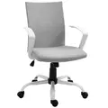 Vinsetto Office Chair Linen Swivel Computer Desk Chair Home Study Task Chair with Wheels, Arm, Adjustable Height, Light Grey - 1