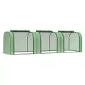 Outsunny Mini Greenhouse, Small Polytunnel Green House with Zipped Doors, Steel Frame for Garden Backyard, 295 x 100 x 80cm, Green - 1