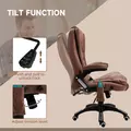Vinsetto Massage Recliner Chair Heated Office Chair with Six Massage Points Microfiber Cloth 360° Swivel Wheels Brown - 6