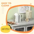PawHut Dog Crate Furniture End Table, with Washable Cushion, Double Doors, for Medium/Large Dogs, Grey - 8