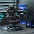 Vinsetto Computer Gaming Chair, Racing Desk Chair with Lumbar Support and Footrest, PU Leather Gamer Chair with Headrest and Swivel Wheels for Home, Grey - 2