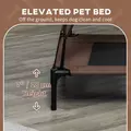 PawHut Raised Dog Bed Waterproof Elevated Pet Cot with Breathable Mesh UV Protection Canopy Brown, for Large Dogs, 92 x 76 x 90cm - 7