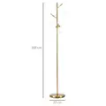 HOMCOM 3-Light Tree Floor Lamps for Living Room, Modern Standing Lamp for Bedroom with Globe Lampshade, Steel Base, Bulb not Included, Gold Tone - 3