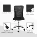 Vinsetto Office Chair, Armless Desk Chair, Adjustable Computer Swivel Chair with Rolling Wheels and Mesh Back for Home Work Study, Black - 4