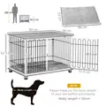 PawHut Indoor Dog Crate Furniture, Side End Table, with Soft Washable Cushion, Lockable Doors, for Small and Medium Dogs - 3