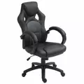 Vinsetto Office Chair Faux Leather Swivel Computer Desk Chair for Home Office with Wheels Armrests Black - 1