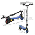 HOMCOM Foldable Electric Scooter, with LED Headlights, for Ages 7-14 Years, Blue - 3
