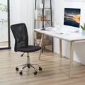 Vinsetto Office Chair, Armless Desk Chair, Adjustable Computer Swivel Chair with Rolling Wheels and Mesh Back for Home Work Study, Black - 2