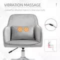 Vinsetto Velvet Office Chair, Desk Chair, Makeup Vanity Chair with Massage Lumbar Pillow and Rolling Wheels for Bedroom and Home, Grey - 8