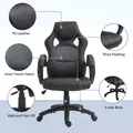 Vinsetto Office Chair Faux Leather Swivel Computer Desk Chair for Home Office with Wheels Armrests Black - 7