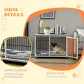 PawHut Indoor Dog Crate Furniture, Side End Table, with Soft Washable Cushion, Lockable Doors, for Small and Medium Dogs - 6