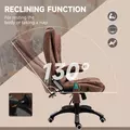 Vinsetto Massage Recliner Chair Heated Office Chair with Six Massage Points Microfiber Cloth 360° Swivel Wheels Brown - 7