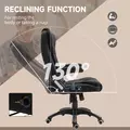 Vinsetto Massage Recliner Chair Heated Office Chair with Six Massage Points Linen-Feel Fabric 360° Swivel Wheels Black - 7