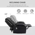 HOMCOM Riser and Recliner Chair with Massage, Power Lift Recliner Chair for Elderly with Remote Control, Extended Footrest, Dual Side Pockets, Overstuffed Electric Reclining Armchair, Black - 5