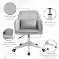 Vinsetto Velvet Office Chair, Desk Chair, Makeup Vanity Chair with Massage Lumbar Pillow and Rolling Wheels for Bedroom and Home, Grey - 7