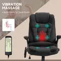 Vinsetto Massage Recliner Chair Heated Office Chair with Six Massage Points Linen-Feel Fabric 360° Swivel Wheels Black - 4