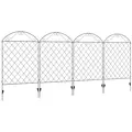 Outsunny Decorative Garden Fencing, 43in x 11.5ft Outdoor Picket Fence Panels, 4PCs Rustproof Metal Wire Landscape Flower Bed Border Edging, Black - 1